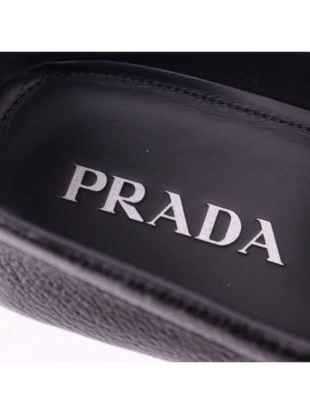 Prada Loafers Moccasins Triangle Logo Leather - Picture 10 of 11